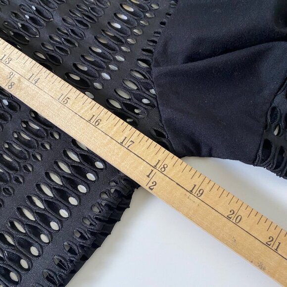 Blanc Noir‎ Sweatshirt Women's Size X-Small Black Linear Mesh Moto Goth Rocker - Picture 8 of 9